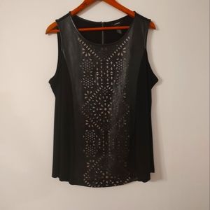 Alfani sleeveless Faux leather top sz XL